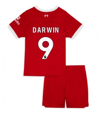 Liverpool Darwin Nunez #9 Koti Pelipaita Lasten 2023-24 Lyhyet Hihat (+ Lyhyet housut)